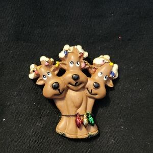 Cute Reindeer Brooch with Lights